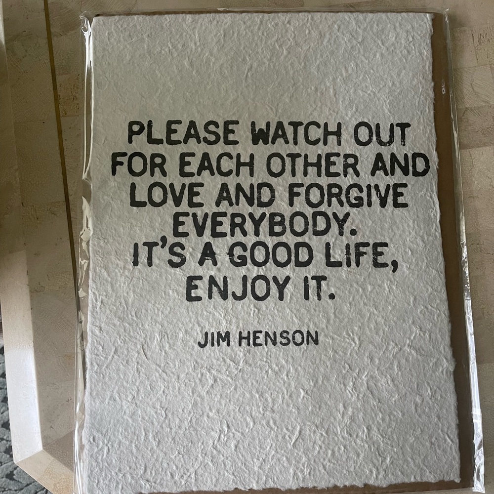 Handmade paper Print Jim Hanson quote - Picture 3 of 6